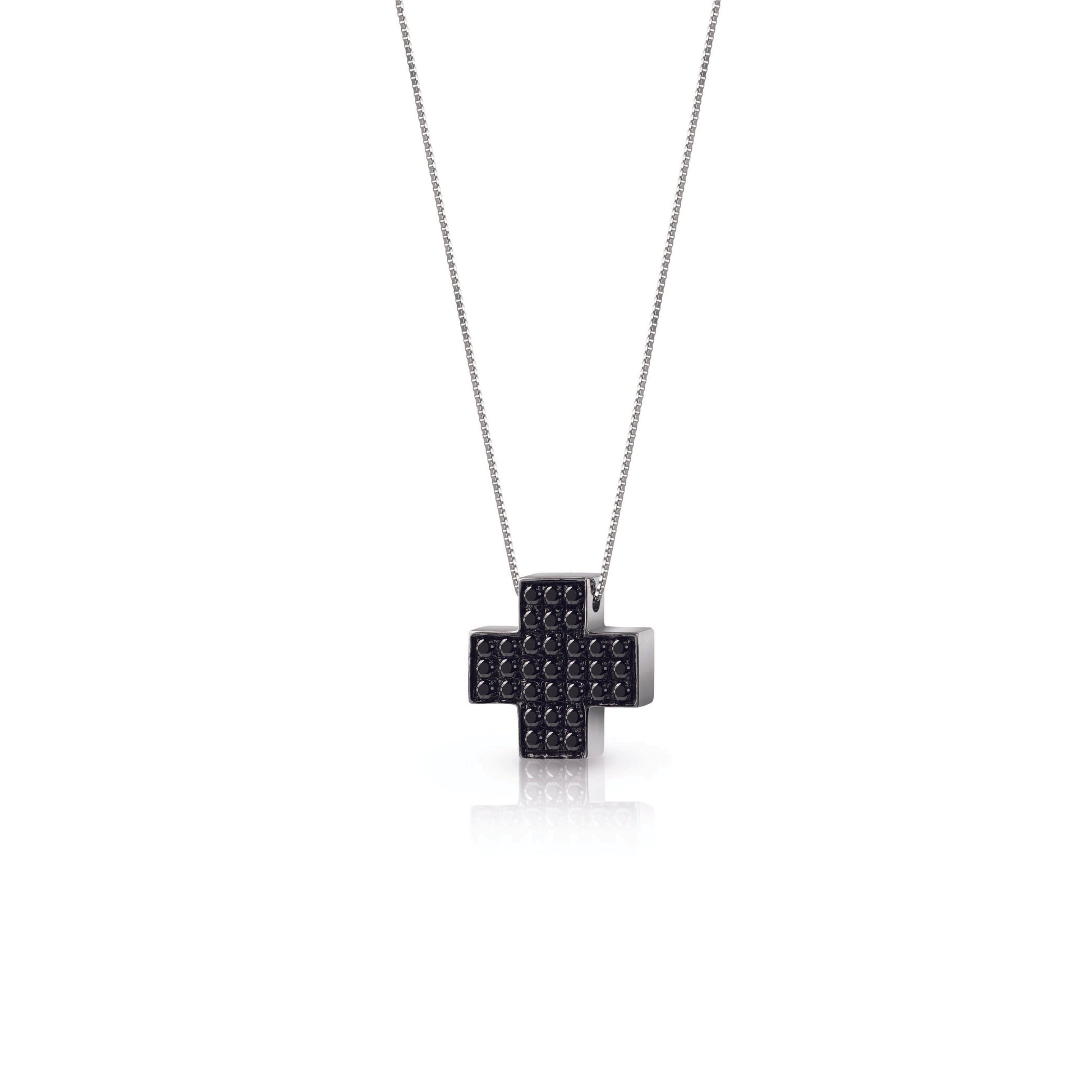 Croce con diamante black - Gioielleria Conte