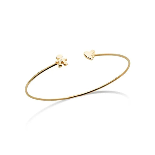 LeBebé | LES PETITS ♡ BRACCIALE BIMBO E CUORE ORO GIALLO E DIAMANTE - Gioielleria Conte